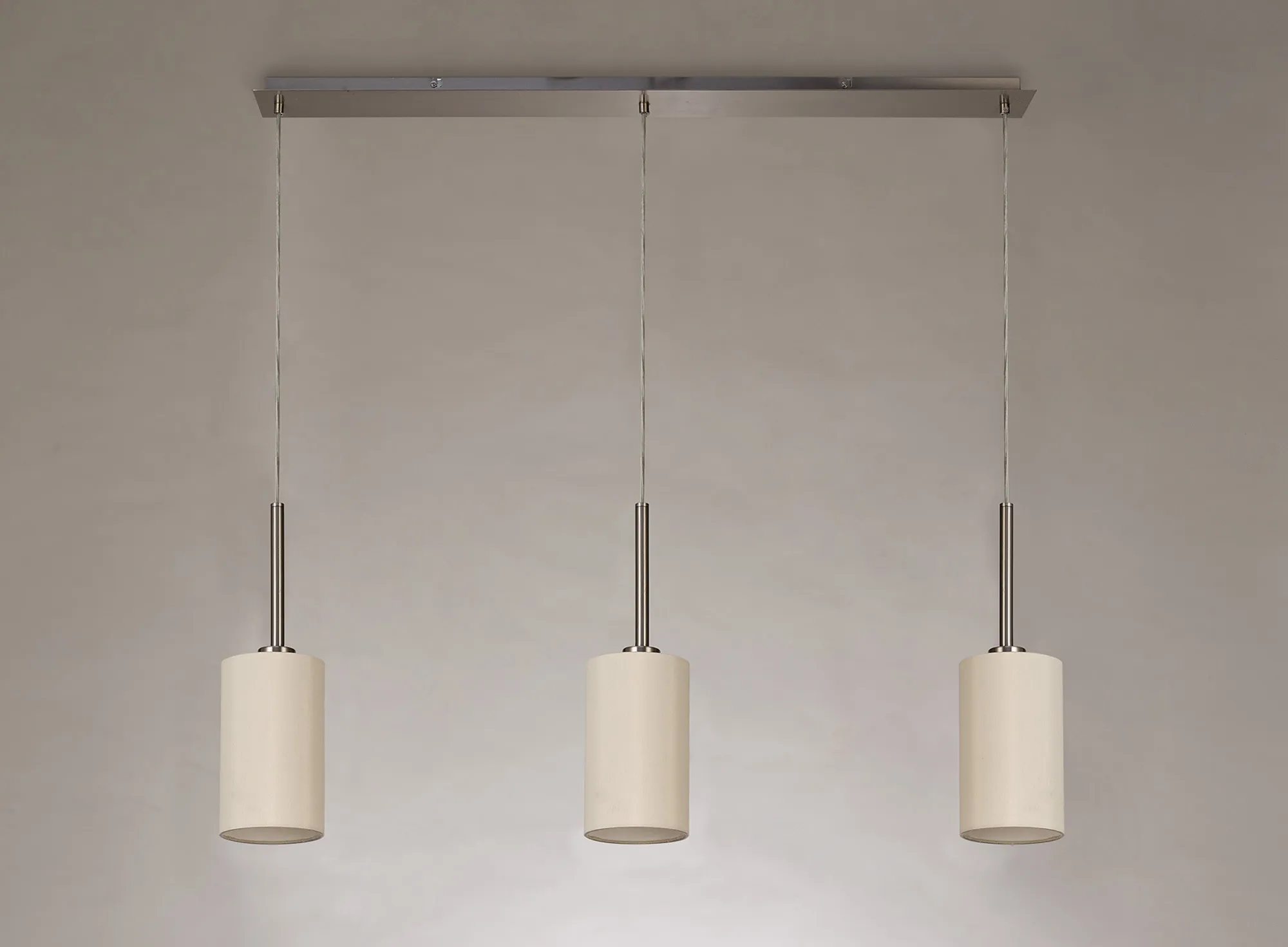 Baymont 12cm Shade 3 Light Pendant Satin Nickel; Ivory Pearl DK0776  Deco Baymont SN IV